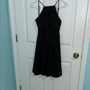 B Darlin Black Halter Mini Sundress